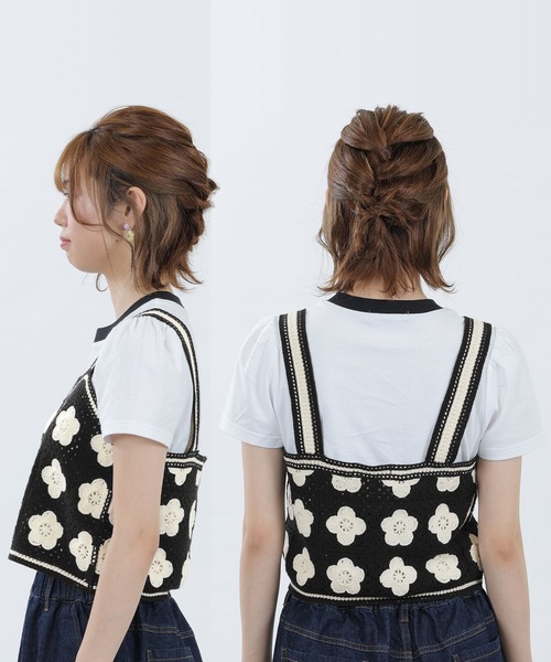 MARY QUANT(マリークワント)の「デイジークロッシェライク ビスチェ(キャミソール・レディース・パープル/ネイビー/ブラック・M)」の6枚目の写真