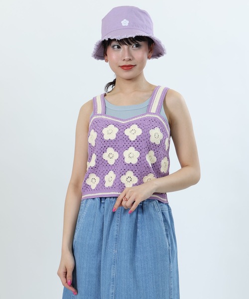 MARY QUANT(マリークワント)の「デイジークロッシェライク ビスチェ(キャミソール・レディース・パープル/ネイビー/ブラック・M)」の10枚目の写真