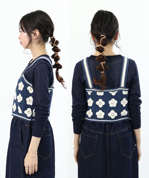 MARY QUANT(マリークワント)の「デイジークロッシェライク ビスチェ(キャミソール・レディース・パープル/ネイビー/ブラック・M)」の16枚目の写真