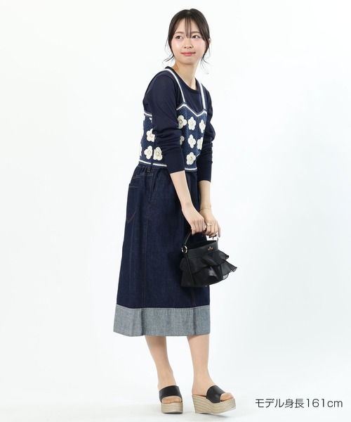 MARY QUANT(マリークワント)の「デイジークロッシェライク ビスチェ(キャミソール・レディース・パープル/ネイビー/ブラック・M)」の19枚目の写真