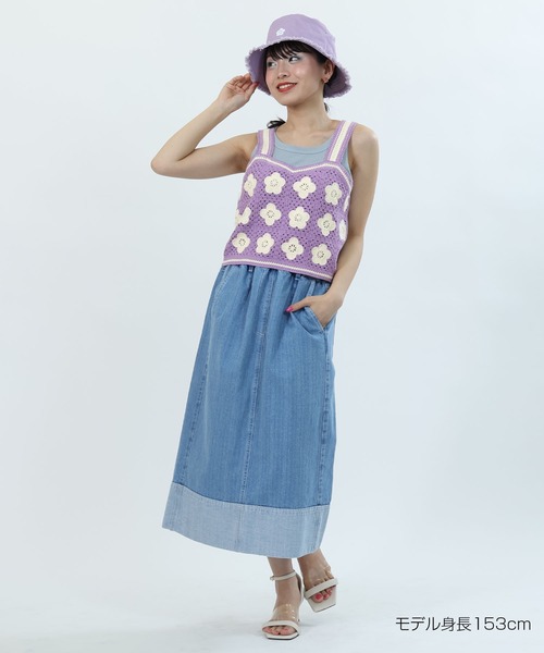 MARY QUANT(マリークワント)の「デイジークロッシェライク ビスチェ(キャミソール・レディース・パープル/ネイビー/ブラック・M)」の12枚目の写真