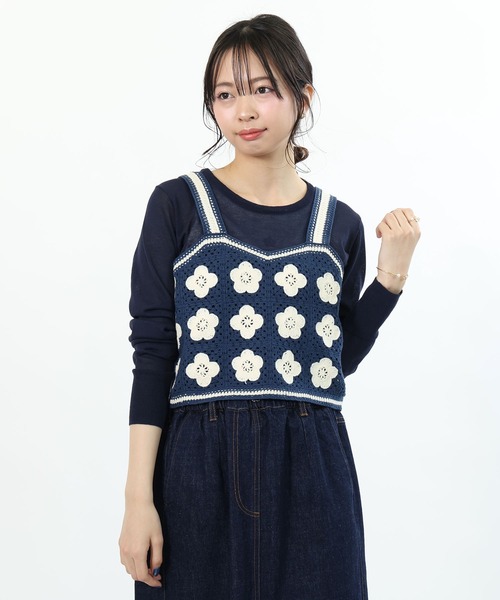 MARY QUANT(マリークワント)の「デイジークロッシェライク ビスチェ(キャミソール・レディース・パープル/ネイビー/ブラック・M)」の15枚目の写真