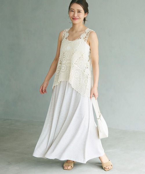 coca(coca)(コカ)の「\新色追加/とろみフレアスカート(スカート・レディース・アイボリー/グリーン/チャコール/テラコッタ/ブルー/ブラック/グレイッシュベージュ・SHORT/LONG)」の16枚目の写真