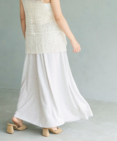 coca(coca)(コカ)の「\新色追加/とろみフレアスカート(スカート・レディース・アイボリー/グリーン/チャコール/テラコッタ/ブルー/ブラック/グレイッシュベージュ・SHORT/LONG)」の18枚目の写真