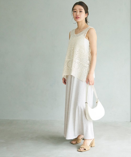 coca(coca)(コカ)の「\新色追加/とろみフレアスカート(スカート・レディース・アイボリー/グリーン/チャコール/テラコッタ/ブルー/ブラック/グレイッシュベージュ・SHORT/LONG)」の17枚目の写真