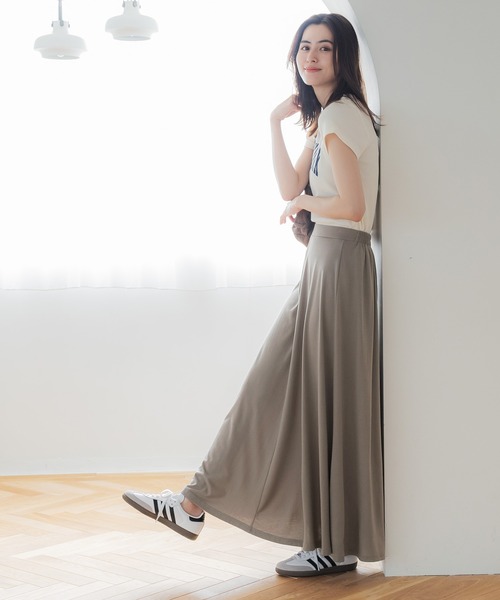 coca(coca)(コカ)の「\新色追加/とろみフレアスカート(スカート・レディース・アイボリー/グリーン/チャコール/テラコッタ/ブルー/ブラック/グレイッシュベージュ・SHORT/LONG)」の14枚目の写真