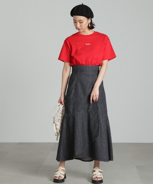 FREE'S MART（フリーズマート）の「◇[低身長サイズ/Sシリーズ対応]ラップ風マーメイドデニムスカート（スカート・レディース・ブラック系その他/ワンウォッシュ・MEDIUM/SMALL/X-SMALL）」の7枚目の写真