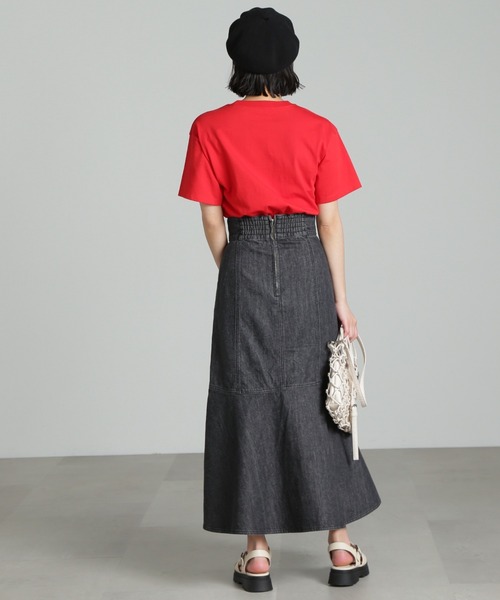 FREE'S MART（フリーズマート）の「◇[低身長サイズ/Sシリーズ対応]ラップ風マーメイドデニムスカート（スカート・レディース・ブラック系その他/ワンウォッシュ・MEDIUM/SMALL/X-SMALL）」の8枚目の写真