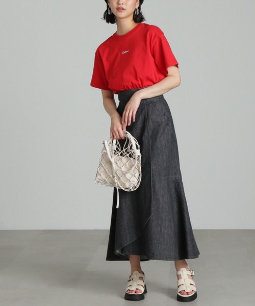 FREE'S MART（フリーズマート）の「◇[低身長サイズ/Sシリーズ対応]ラップ風マーメイドデニムスカート（スカート・レディース・ブラック系その他/ワンウォッシュ・MEDIUM/SMALL/X-SMALL）」の3枚目の写真