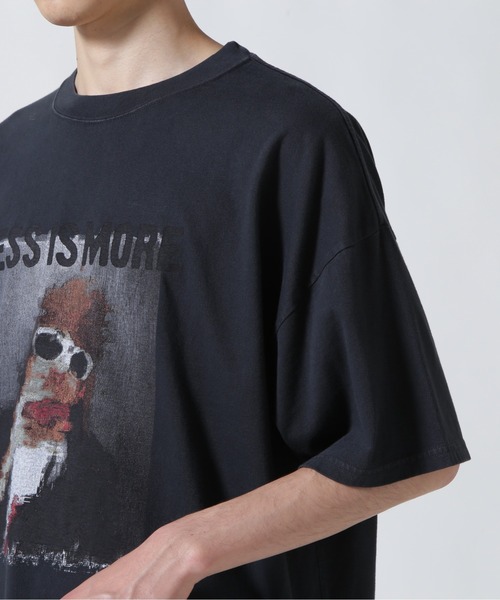 REMI RELIEF(レミレリーフ)の「REMI RELIEF(レミレリーフ)LW加工20/-天竺 別注BIGサイズT(LESS IS MORE KC)(Tシャツ/カットソー・メンズ・ブラック・L/M/XL)」の19枚目の写真