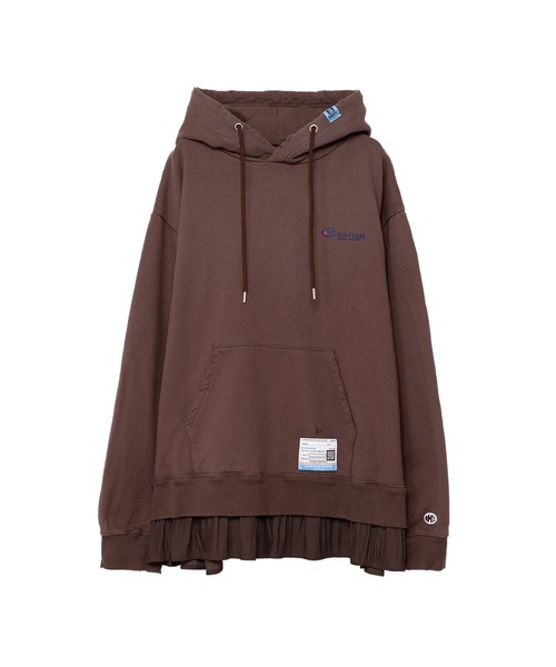Maison MIHARA YASUHIRO(メゾンミハラヤスヒロ)の「Blouse Combined Hoodie(スウェット・レディース・ブラウン・FREE)」の1枚目の写真