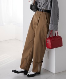 BONLECILL | カラーステッチロールアップハイウエストチノパンツ(チノパンツ)