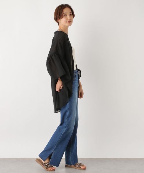 LEPSIM（レプシィム）の「シアーチュニック5分袖羽織り　961211（シャツ/ブラウス・レディース・キャメル/ブルー/ブラック/オフホワイト・FREE）」の17枚目の写真
