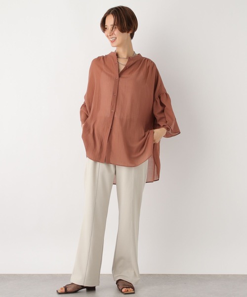 LEPSIM（レプシィム）の「シアーチュニック5分袖羽織り　961211（シャツ/ブラウス・レディース・キャメル/ブルー/ブラック/オフホワイト・FREE）」の20枚目の写真