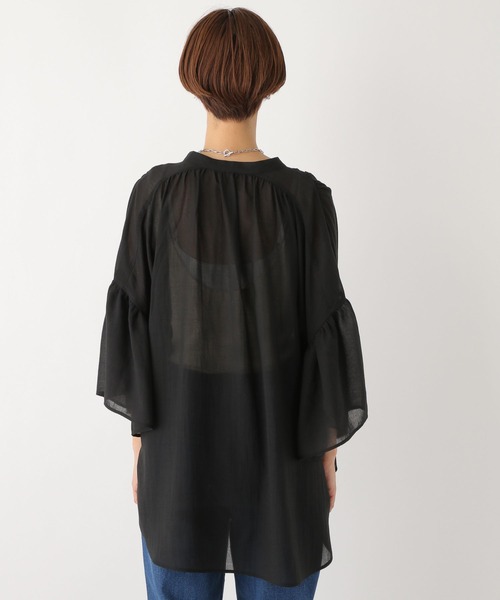 LEPSIM（レプシィム）の「シアーチュニック5分袖羽織り　961211（シャツ/ブラウス・レディース・キャメル/ブルー/ブラック/オフホワイト・FREE）」の21枚目の写真