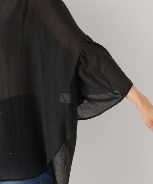 LEPSIM（レプシィム）の「シアーチュニック5分袖羽織り　961211（シャツ/ブラウス・レディース・キャメル/ブルー/ブラック/オフホワイト・FREE）」の7枚目の写真