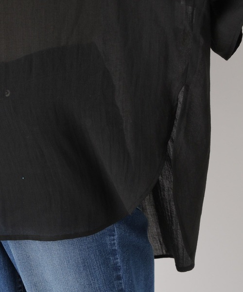 LEPSIM（レプシィム）の「シアーチュニック5分袖羽織り　961211（シャツ/ブラウス・レディース・キャメル/ブルー/ブラック/オフホワイト・FREE）」の13枚目の写真