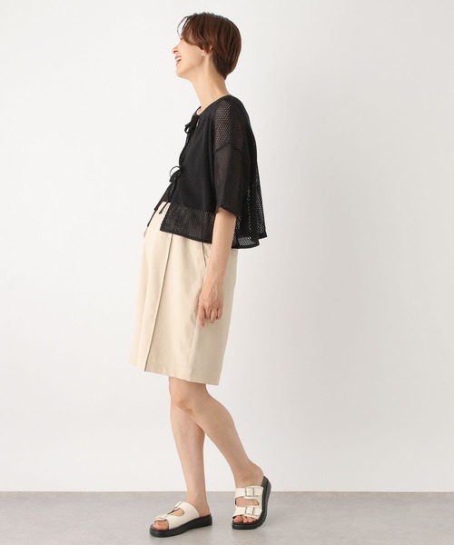 LEPSIM(レプシィム)の「【産前・産後対応】マタニティ/リネンライクタックハーフパンツ 961398(マタニティウェア/グッズ・レディース・ブラック/ベージュ・FREE)」の6枚目の写真