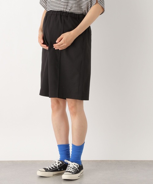 LEPSIM(レプシィム)の「【産前・産後対応】マタニティ/リネンライクタックハーフパンツ 961398(マタニティウェア/グッズ・レディース・ブラック/ベージュ・FREE)」の10枚目の写真