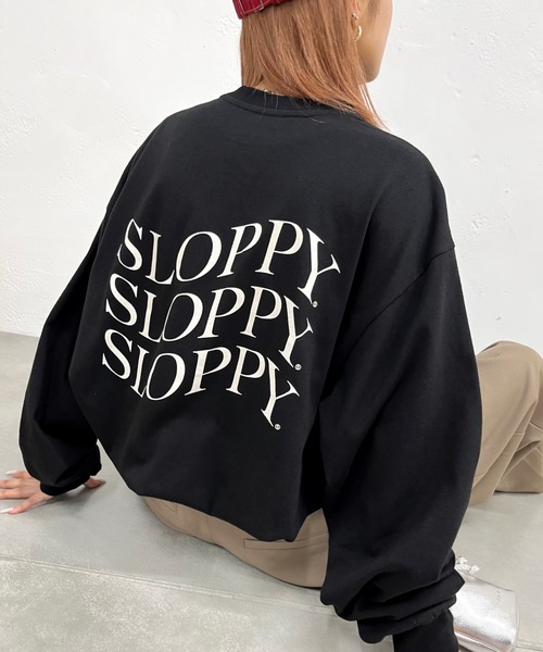 WHO'S WHO gallery(フーズフーギャラリー)の「《WEB限定》【SLOPPY/スロッピー】刺繍ロゴビッグロンT(Tシャツ/カットソー・レディース・ブラック/オフホワイト/ライトグレー/ブラウン・FREE)」の3枚目の写真
