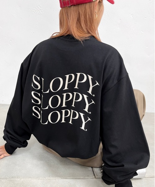 WHO'S WHO gallery(フーズフーギャラリー)の「《WEB限定》【SLOPPY/スロッピー】刺繍ロゴビッグロンT(Tシャツ/カットソー・レディース・ブラック/オフホワイト/ライトグレー/ブラウン・FREE)」の9枚目の写真