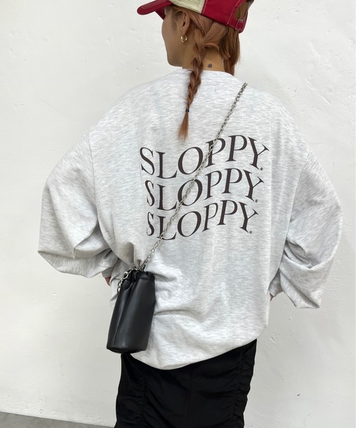 WHO'S WHO gallery(フーズフーギャラリー)の「《WEB限定》【SLOPPY/スロッピー】刺繍ロゴビッグロンT(Tシャツ/カットソー・レディース・ブラック/オフホワイト/ライトグレー/ブラウン・FREE)」の15枚目の写真
