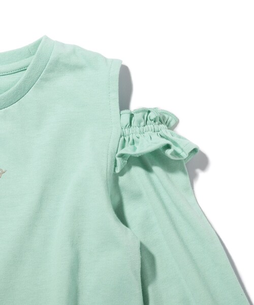 SHOO・LA・RUE（シューラルー）の「◆肩開きフリルロンT（Tシャツ/カットソー・キッズ・ライトパープル/ブラック/ライトグリーン/アイボリー・12/11/14/13）」の8枚目の写真