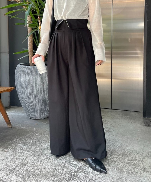 CAPRICIEUX LE'MAGE（カプリシューレマージュ）の「折返しパンツ（その他パンツ・レディース・ブラック/モカ/ライトベージュ・38/36）」の19枚目の写真