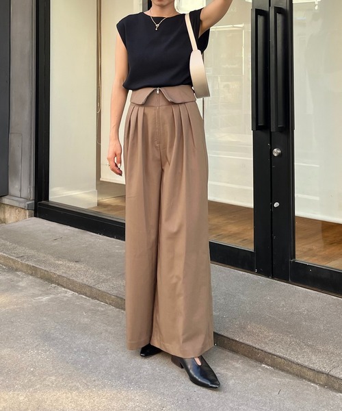 CAPRICIEUX LE'MAGE（カプリシューレマージュ）の「折返しパンツ（その他パンツ・レディース・ブラック/モカ/ライトベージュ・38/36）」の6枚目の写真