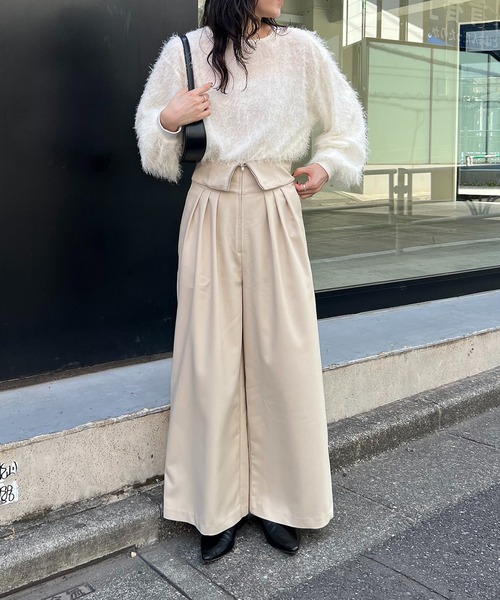 CAPRICIEUX LE'MAGE（カプリシューレマージュ）の「折返しパンツ（その他パンツ・レディース・ブラック/モカ/ライトベージュ・38/36）」の12枚目の写真