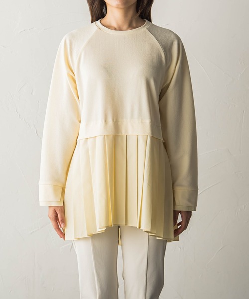 MAYSON GREY（メイソングレイ）の「プリーツドッキングプルオーバー（Tシャツ/カットソー・レディース・オフホワイト/グリーン/チャコールグレー・M）」の11枚目の写真