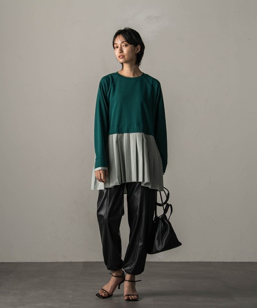 MAYSON GREY（メイソングレイ）の「プリーツドッキングプルオーバー（Tシャツ/カットソー・レディース・オフホワイト/グリーン/チャコールグレー・M）」の20枚目の写真