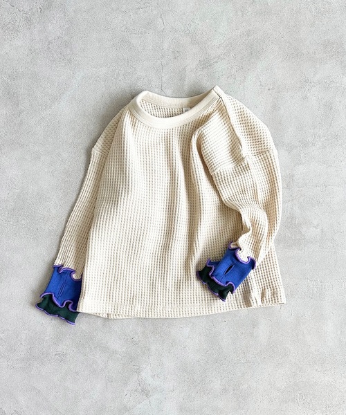 HOGAN RANCH WEAR（ホーガンランチウエア）の「ワッフルメローリブカットソー（90～150cm）（Tシャツ/カットソー・キッズ・ブラウン/杢グレー/オフホワイト・140/100/130/150/90/120/110）」の2枚目の写真