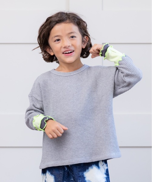 HOGAN RANCH WEAR（ホーガンランチウエア）の「ワッフルメローリブカットソー（90～150cm）（Tシャツ/カットソー・キッズ・ブラウン/杢グレー/オフホワイト・140/100/130/150/90/120/110）」の6枚目の写真