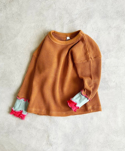 HOGAN RANCH WEAR（ホーガンランチウエア）の「ワッフルメローリブカットソー（90～150cm）（Tシャツ/カットソー・キッズ・ブラウン/杢グレー/オフホワイト・140/100/130/150/90/120/110）」の16枚目の写真