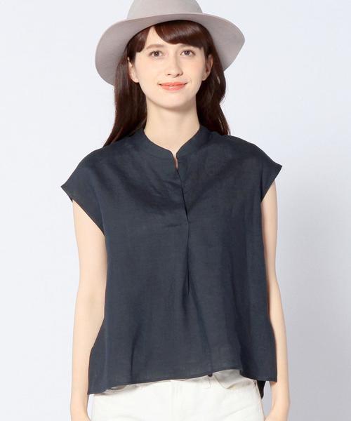 Another Edition（アナザーエディション）の「リネンスキッパーショートスリーブ/AEBC LI スキッパー SSL（シャツ/ブラウス・レディース・ホワイト/イエロー/ネイビー・フリー）」の5枚目の写真