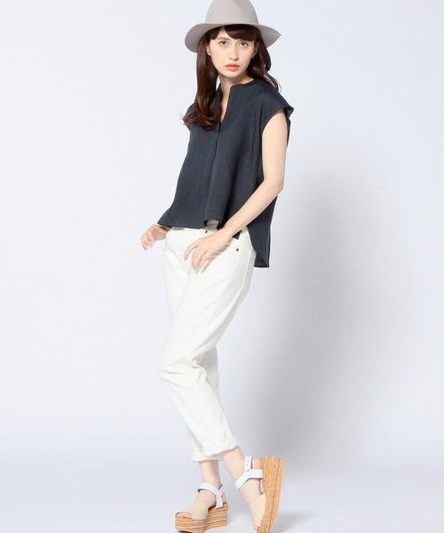 Another Edition（アナザーエディション）の「リネンスキッパーショートスリーブ/AEBC LI スキッパー SSL（シャツ/ブラウス・レディース・ホワイト/イエロー/ネイビー・フリー）」の10枚目の写真