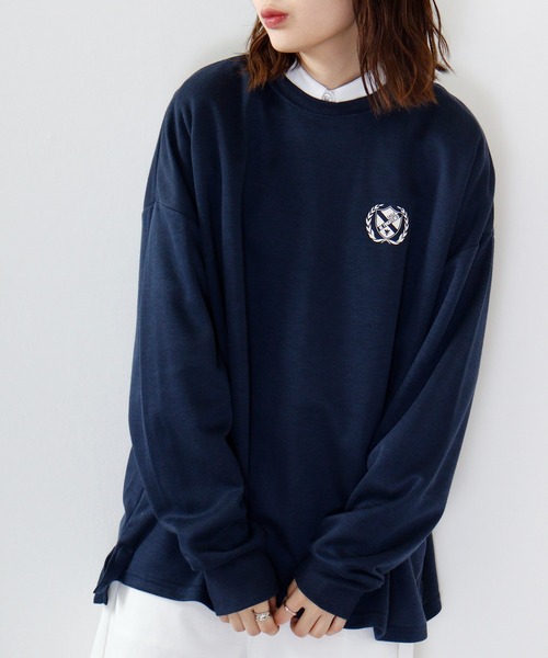 FUNALIVE（ファンアライブ）の「American casual print big sweat sweatshirt / アメカジプリント ビッグスウェットトレーナー unisex（スウェット・メンズ・ベージュ/グリーン/ブラック/ネイビー系/ネイビー/チャコール/杢グレー/ホワイト・L/M/XL）」の8枚目の写真