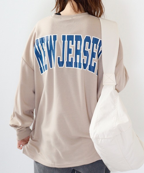 FUNALIVE（ファンアライブ）の「American casual print big sweat sweatshirt / アメカジプリント ビッグスウェットトレーナー unisex（スウェット・メンズ・ベージュ/グリーン/ブラック/ネイビー系/ネイビー/チャコール/杢グレー/ホワイト・L/M/XL）」の5枚目の写真