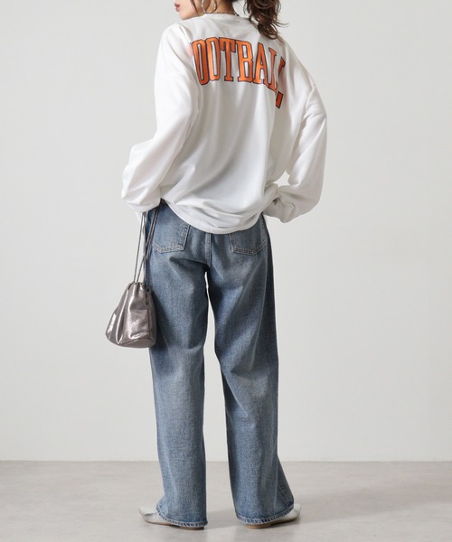 FUNALIVE（ファンアライブ）の「American casual print big sweat sweatshirt / アメカジプリント ビッグスウェットトレーナー unisex（スウェット・メンズ・ベージュ/グリーン/ブラック/ネイビー系/ネイビー/チャコール/杢グレー/ホワイト・L/M/XL）」の13枚目の写真