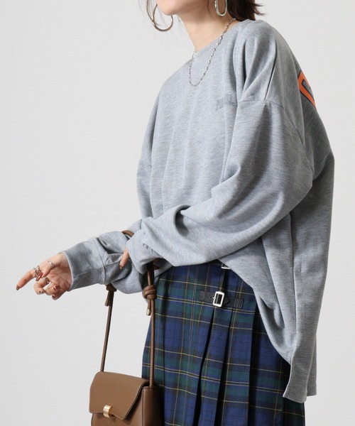 FUNALIVE（ファンアライブ）の「American casual print big sweat sweatshirt / アメカジプリント ビッグスウェットトレーナー unisex（スウェット・メンズ・ベージュ/グリーン/ブラック/ネイビー系/ネイビー/チャコール/杢グレー/ホワイト・L/M/XL）」の14枚目の写真