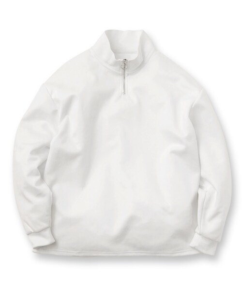 tk.TAKEO KIKUCHI（ティーケータケオキクチ）の「◆スエードポンチハーフジップカットソー（Tシャツ/カットソー・メンズ・オフホワイト/ライトグレー/ブラック/サンドベージュ/ブルー・01/02/03）」の6枚目の写真