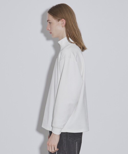 tk.TAKEO KIKUCHI（ティーケータケオキクチ）の「◆スエードポンチハーフジップカットソー（Tシャツ/カットソー・メンズ・オフホワイト/ライトグレー/ブラック/サンドベージュ/ブルー・01/02/03）」の8枚目の写真