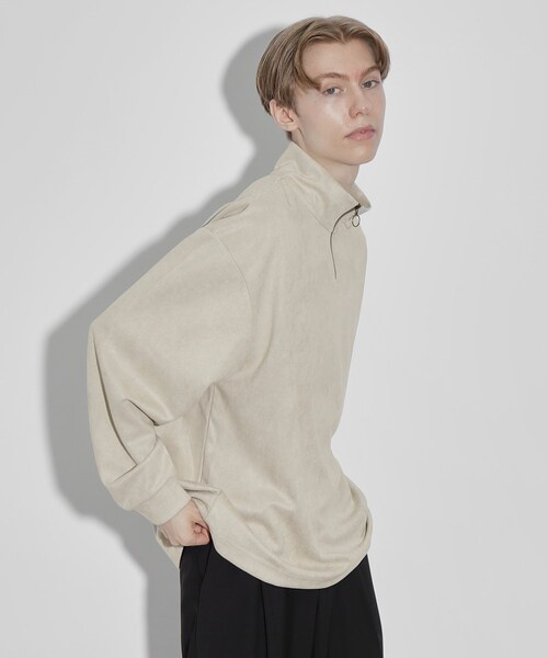 tk.TAKEO KIKUCHI（ティーケータケオキクチ）の「◆スエードポンチハーフジップカットソー（Tシャツ/カットソー・メンズ・オフホワイト/ライトグレー/ブラック/サンドベージュ/ブルー・01/02/03）」の15枚目の写真