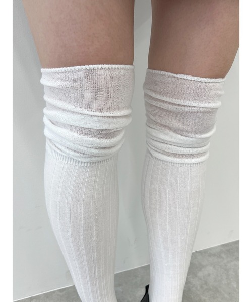 PHILLY(フィリー)の「デザインニーハイソックス(ソックス/靴下・レディース・アイボリー/ブラック/ホワイト/グレー・FREE)」の20枚目の写真