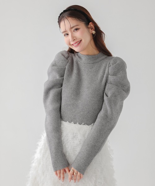 Fit more（フィットモア）の「パワショルリブニット（ニット/セーター・レディース・ブラック/グレー/ホワイト・FREE）」の3枚目の写真