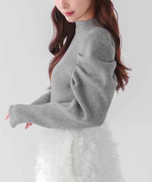 Fit more（フィットモア）の「パワショルリブニット（ニット/セーター・レディース・ブラック/グレー/ホワイト・FREE）」の6枚目の写真