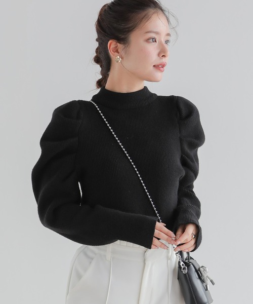 Fit more（フィットモア）の「パワショルリブニット（ニット/セーター・レディース・ブラック/グレー/ホワイト・FREE）」の9枚目の写真