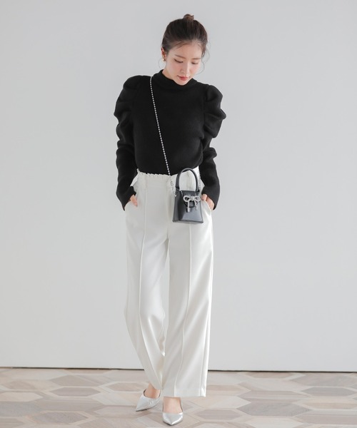 Fit more（フィットモア）の「パワショルリブニット（ニット/セーター・レディース・ブラック/グレー/ホワイト・FREE）」の10枚目の写真