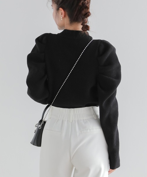 Fit more（フィットモア）の「パワショルリブニット（ニット/セーター・レディース・ブラック/グレー/ホワイト・FREE）」の11枚目の写真